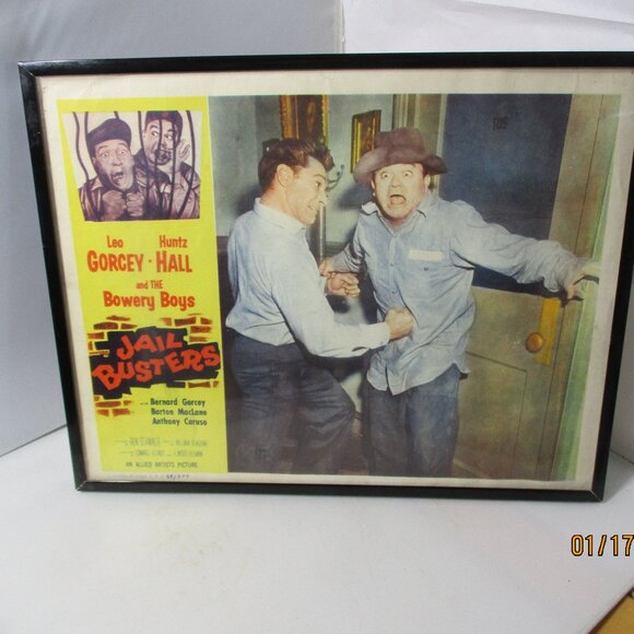 Vintage 1955  Bowery Boys Eastside Kids Framed Movie Lobby Card JAIL BUSTERS - Picture 1 of 8